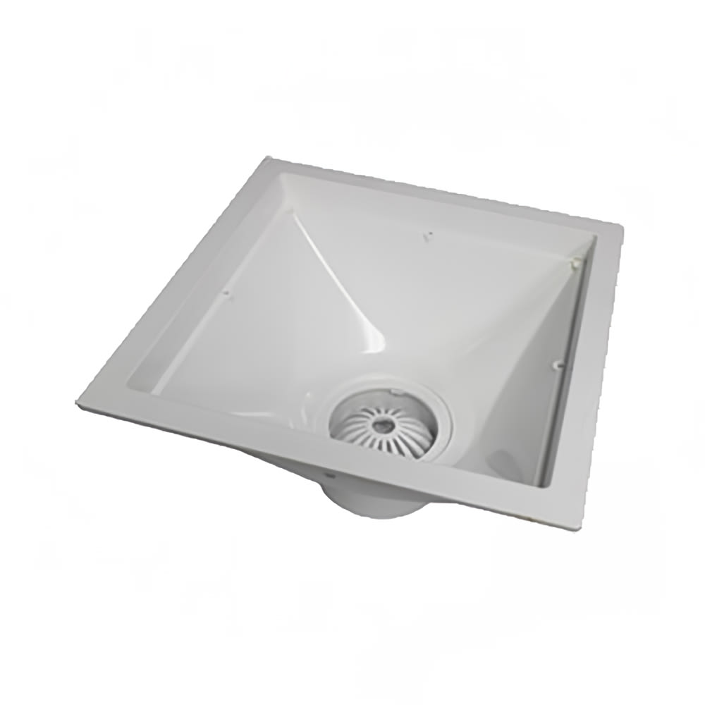Canplas 394723 12" Square Endura® Floor Sink - 3" Hub, PVC, White