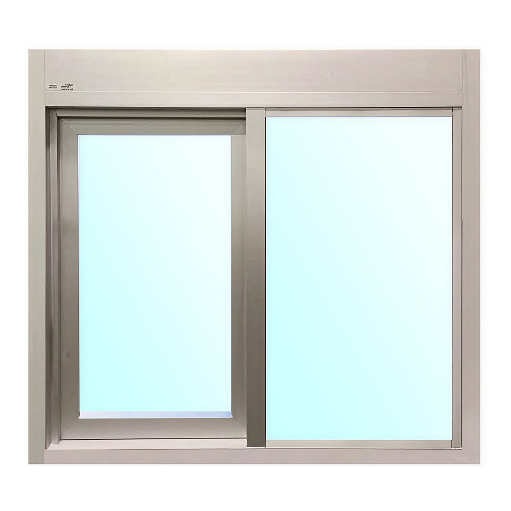 Ready Access 60011322 Model 600 47 1/2"W x 43 1/2"H Silver Left-to-Right Manual Drive-Thru Window