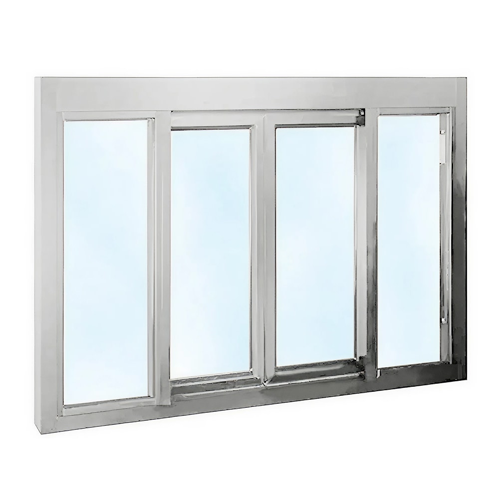 Ready Access 65162102 Model 131 53 1/2"W x 37 3/4"H Silver Bi-Parting Electric Drive-Thru Window