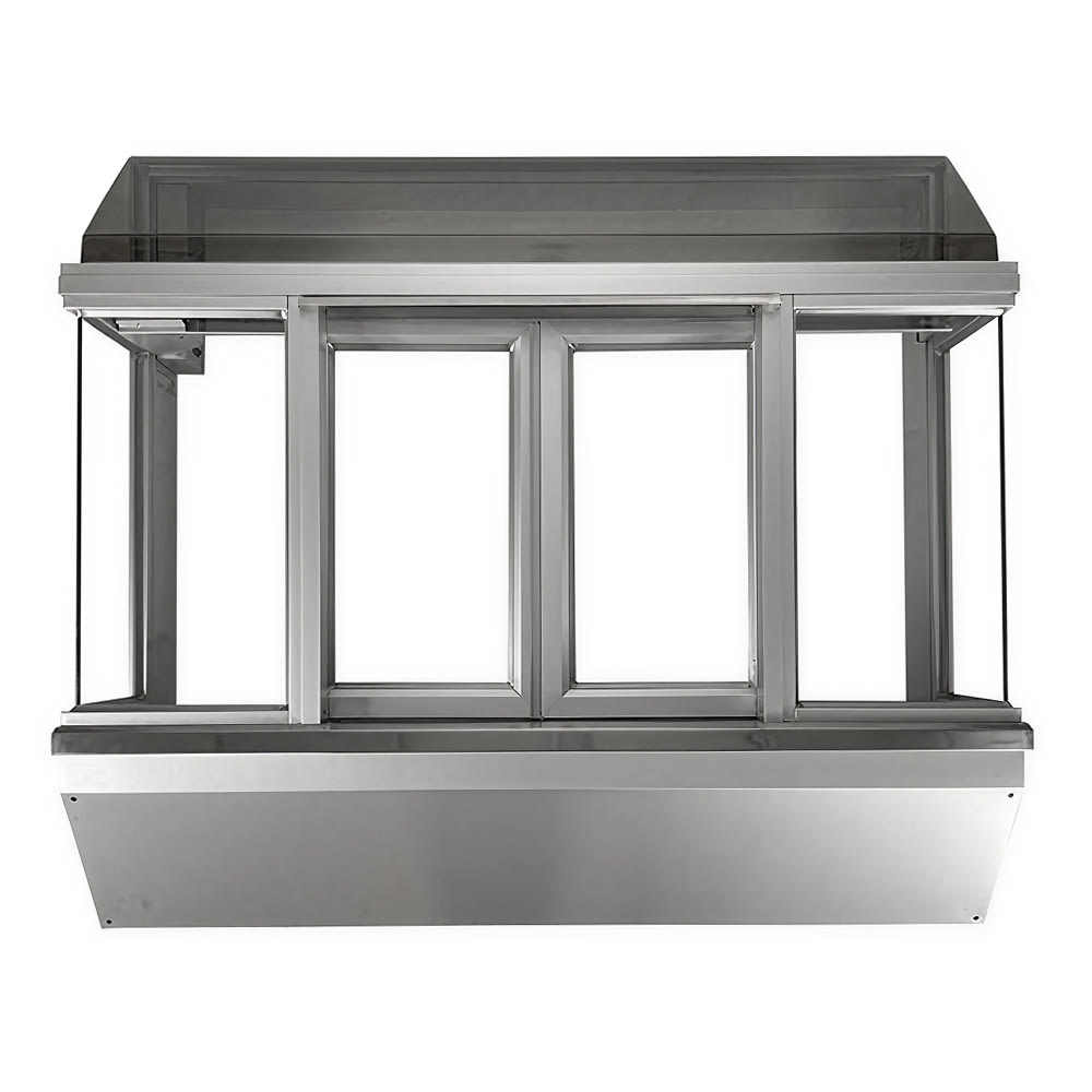 Ready Access 65163302 Model BO10 53 1/2"W x 48 3/4"H Silver Bi-Parting Manual Drive-Thru Window