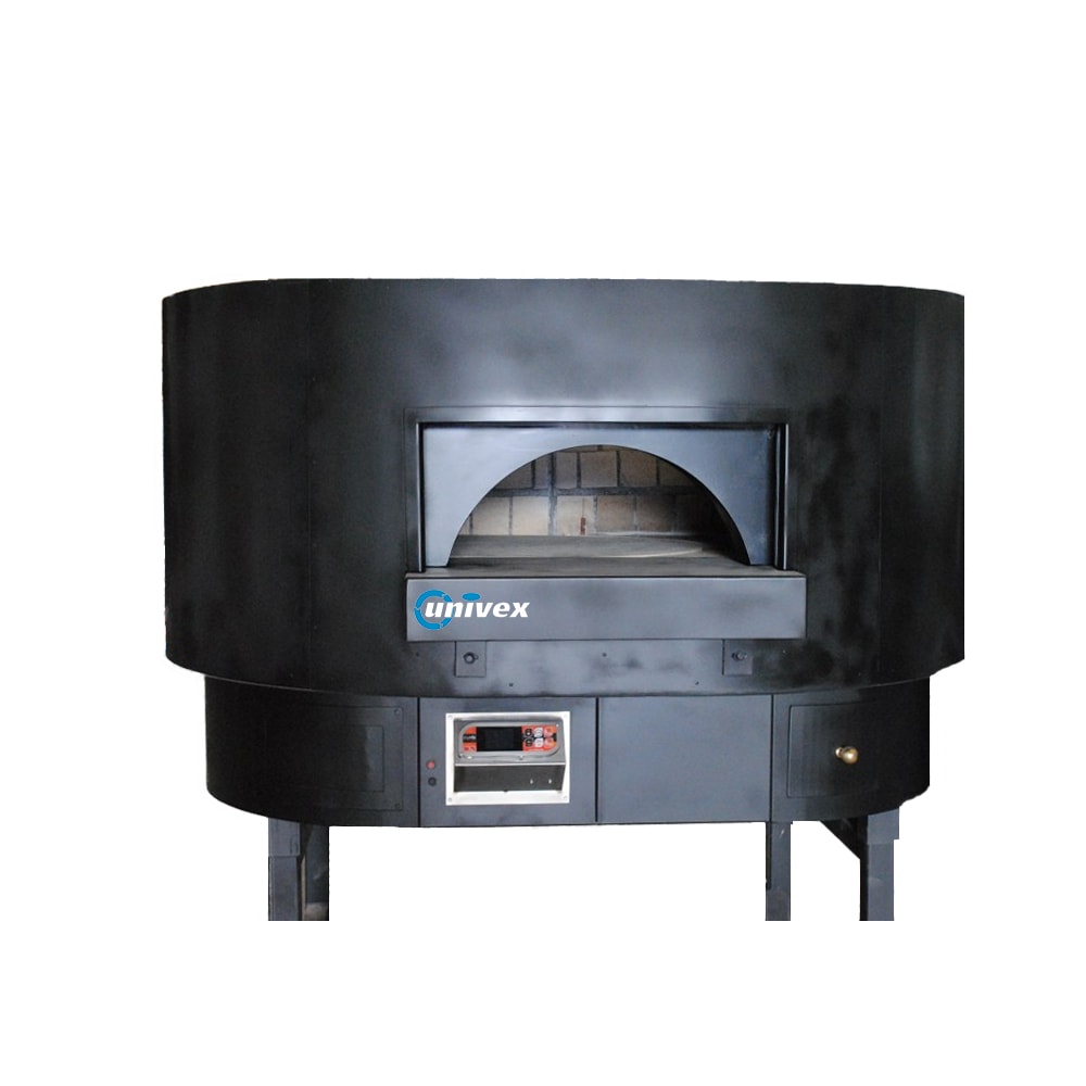 Univex DOME59FT Rotating Pizza Oven w/ (14) 12" Pizza Capacity - Flat Exterior, Firebrick, Natural Gas