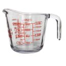 Anchor Hocking 16 oz Open Handled Glass Measuring Cup w/ Red Lettering (55177L20) thumbnail 2