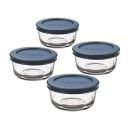 Anchor Hocking 8 Piece Round Kitchen Storage Containers w/ 1 Cup Capacity & Blue Plastic Lids (82628L20) thumbnail 2