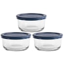 Anchor Hocking 6 Piece Round Glass Food Storage Container Set w/ Blue Lids (82629L20) thumbnail 2