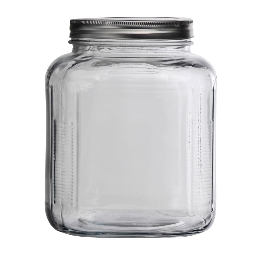Anchor Hocking 1 gal Cracker Jar w/ Brushed Aluminum Lid (85725AHG17)