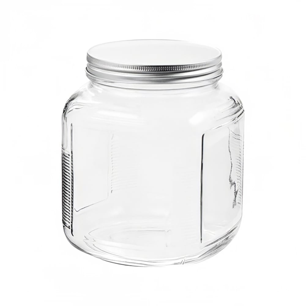 Anchor Hocking 2 qt Glass Cracker Jar w/ Brushed Metal Lid (85787AHG17)