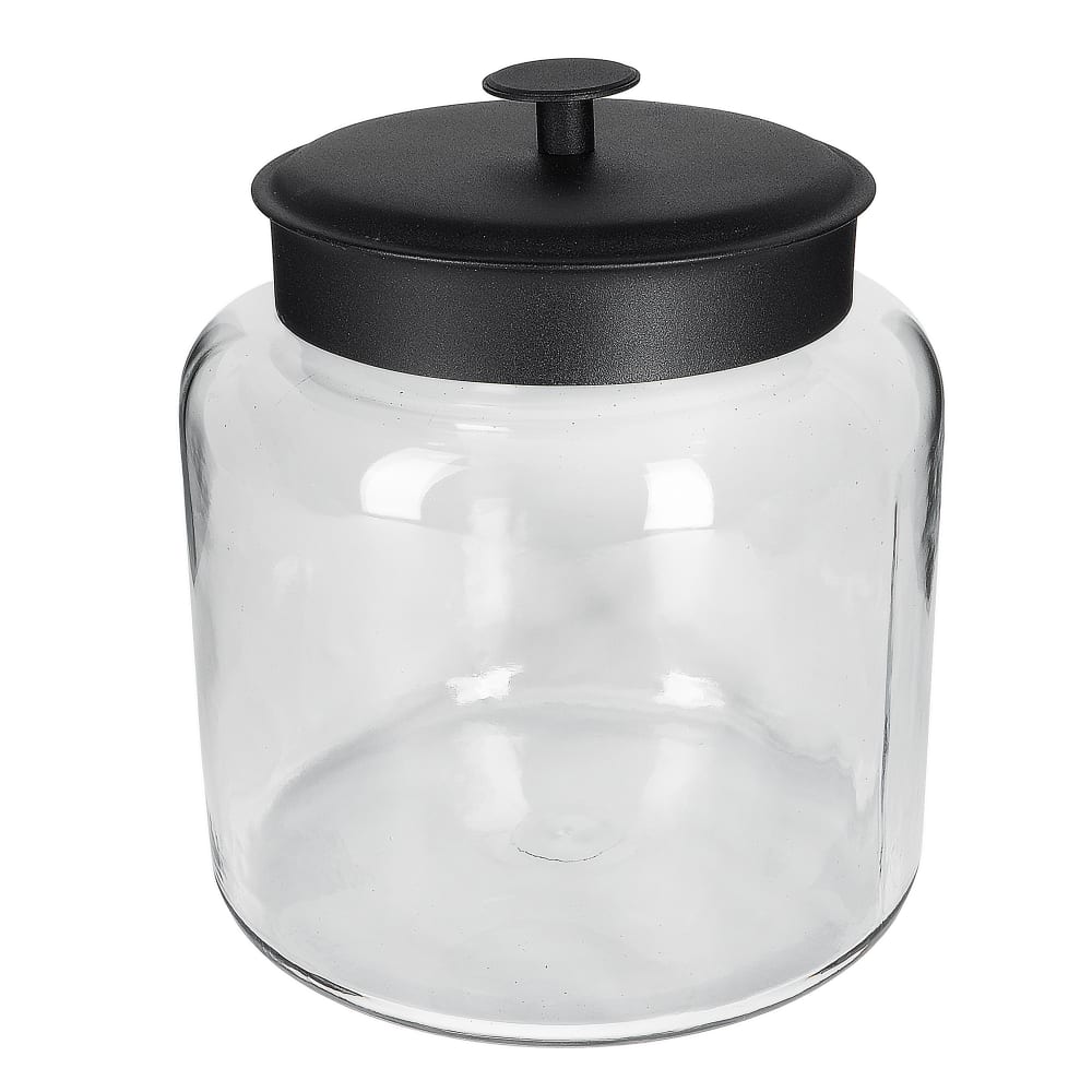 Anchor Hocking 1 1/2 gallon Modern Montana Jar, Black Metal Cover (88904AHG17)