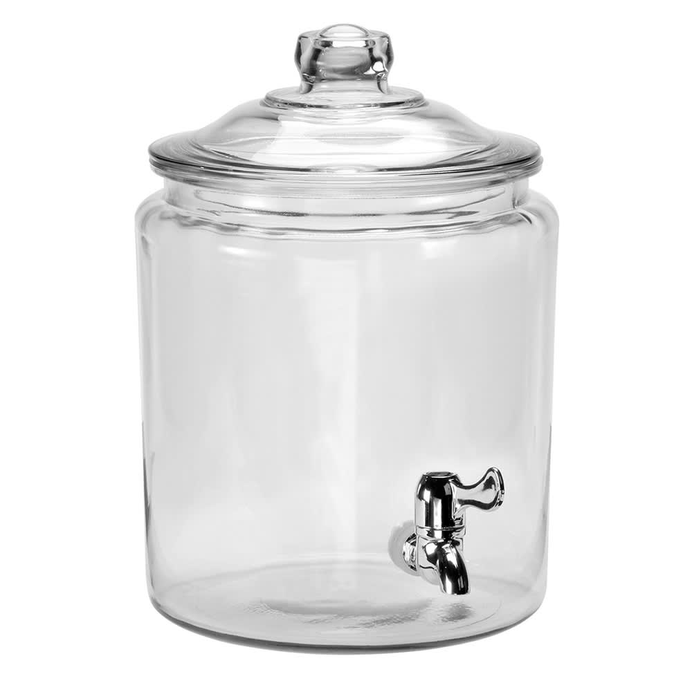 Anchor Hocking Heritage Hill 2 Gallon Round Glass Beverage Dispenser - Clear (93339AHG17)