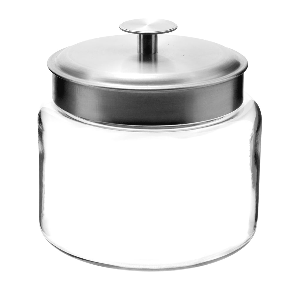 Anchor Hocking 64 oz Mini Montana Jar w/ Brushed Aluminum Metal Cover (95540AHG17)