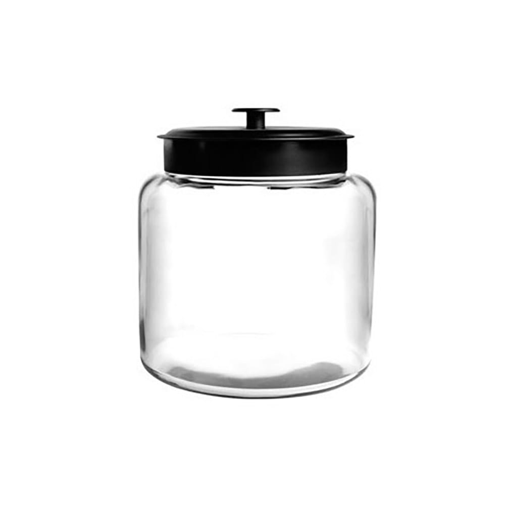 Anchor Hocking 64 oz Mini Montana Jar w/ Black Metal Cover (96711AHG17)
