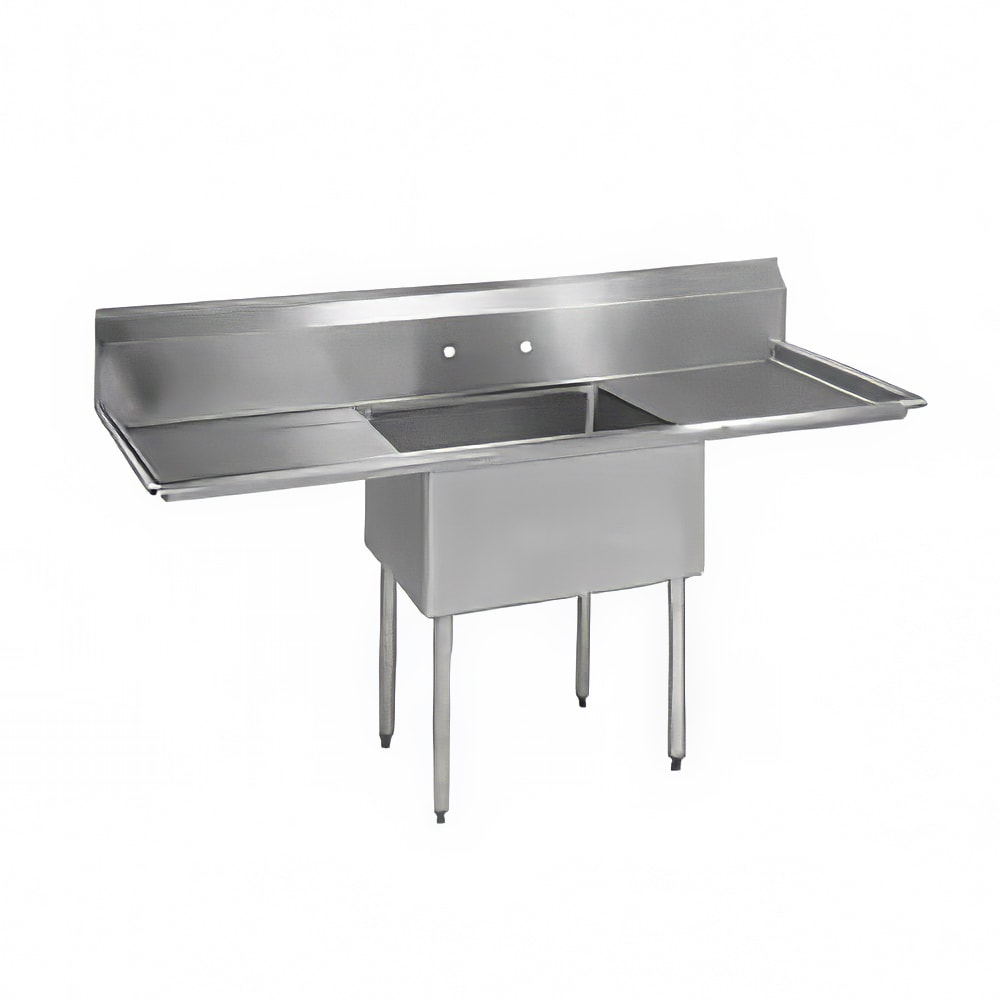 BK Resources BKS-1-24-14-24T 72" 1 Compartment Sink w/ 24"L x 24"W Bowl, 14" Deep
