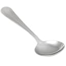 Winco 0005-04 6 1/8" Bouillon Spoon with 18/0 Stainless Grade, Dots Pattern thumbnail 2