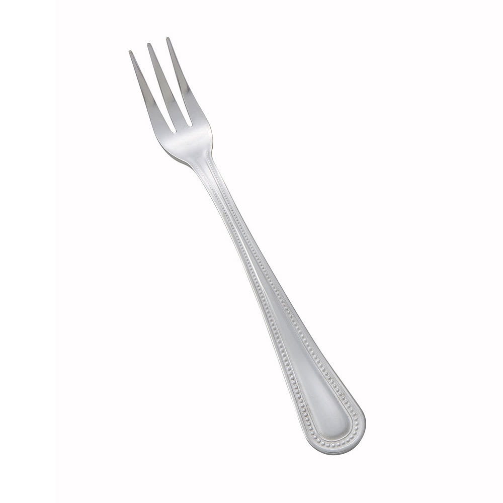 Winco 0005-07 5 5/8" Oyster Fork with 18/0 Stainless Grade, Dots Pattern