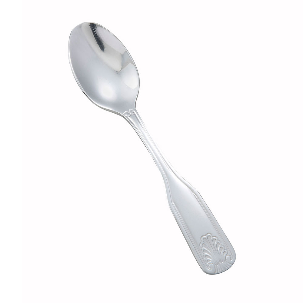 Winco 0006-09 4 5/8" Demitasse Spoon with 18/0 Stainless Grade, Toulouse Pattern