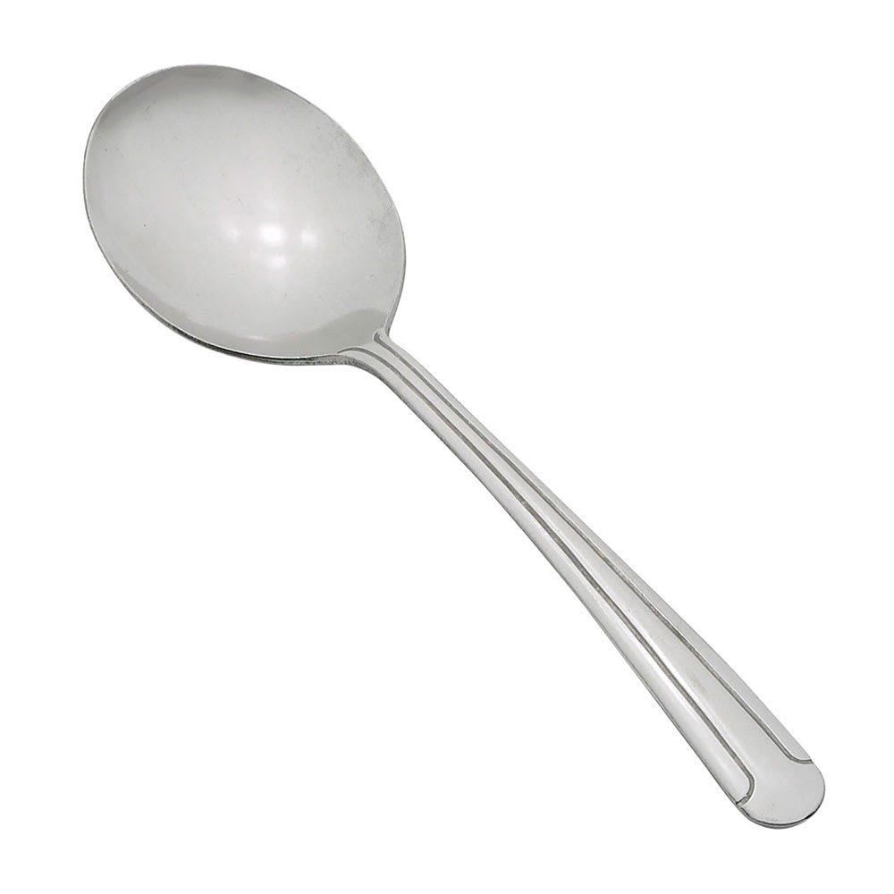 Winco 0014-04 5 7/8" Bouillon Spoon with 18/0 Stainless Grade, Dominion Pattern