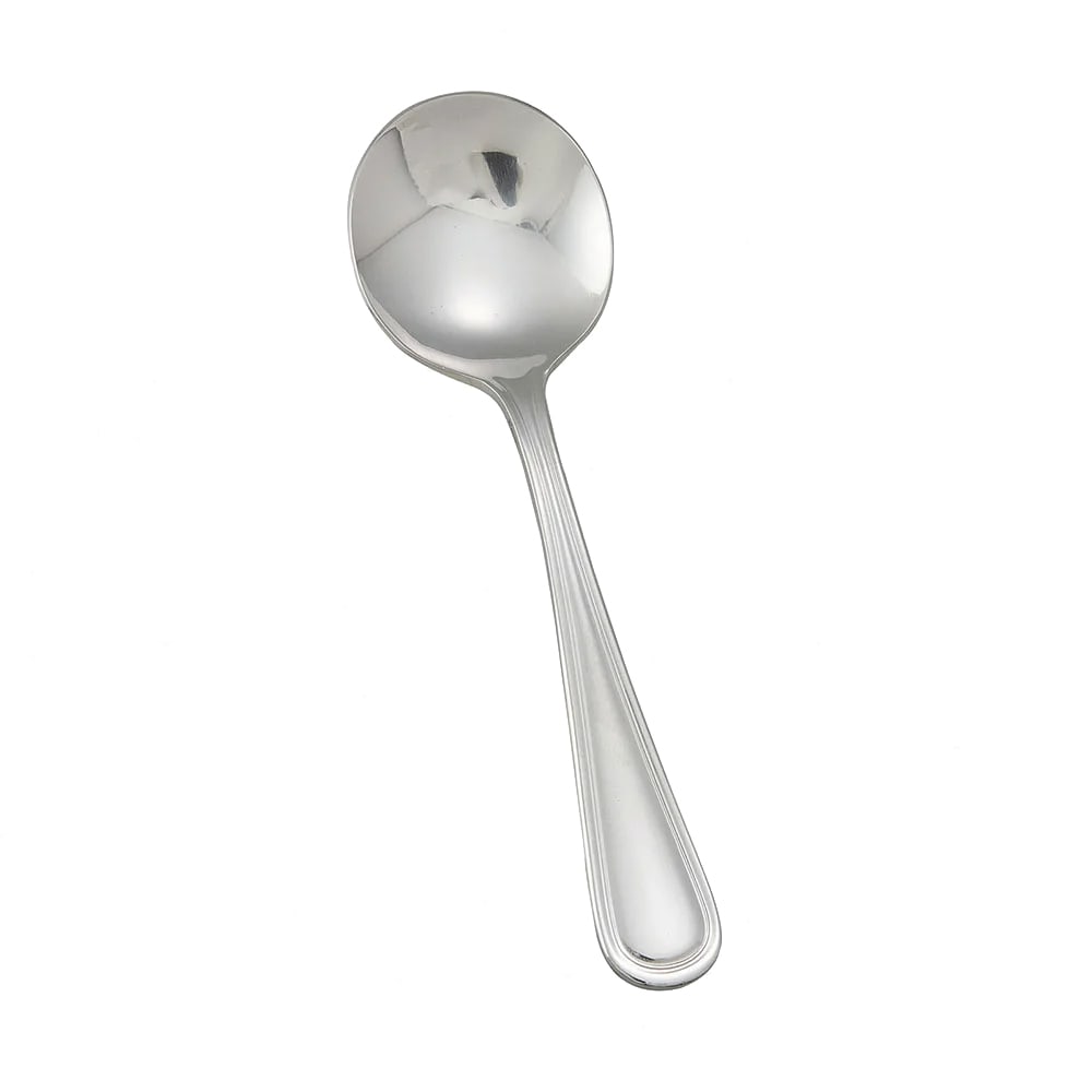 Winco 0021-04 5 7/8" Bouillon Spoon with 18/0 Stainless Grade, Continental Pattern