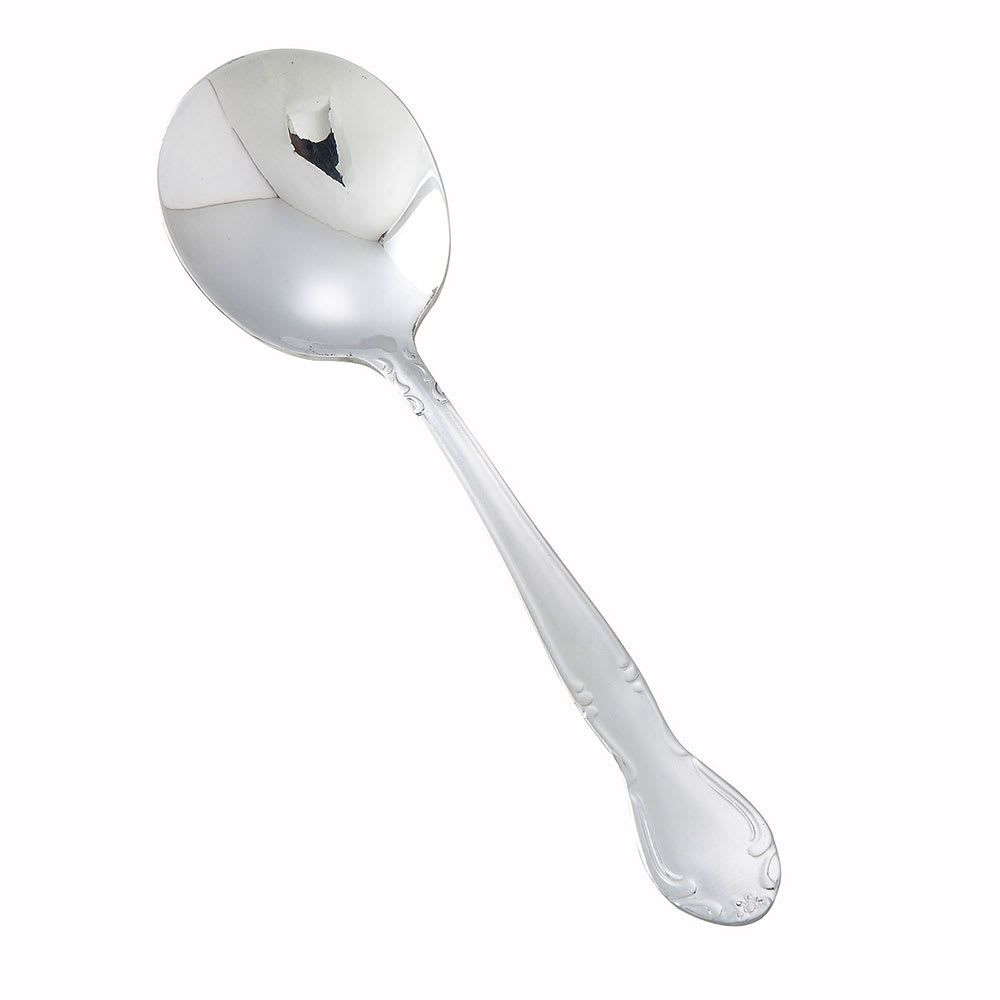 Winco 0024-04 9" Bouillon Spoon with 18/0 Stainless Grade, Elegance Pattern