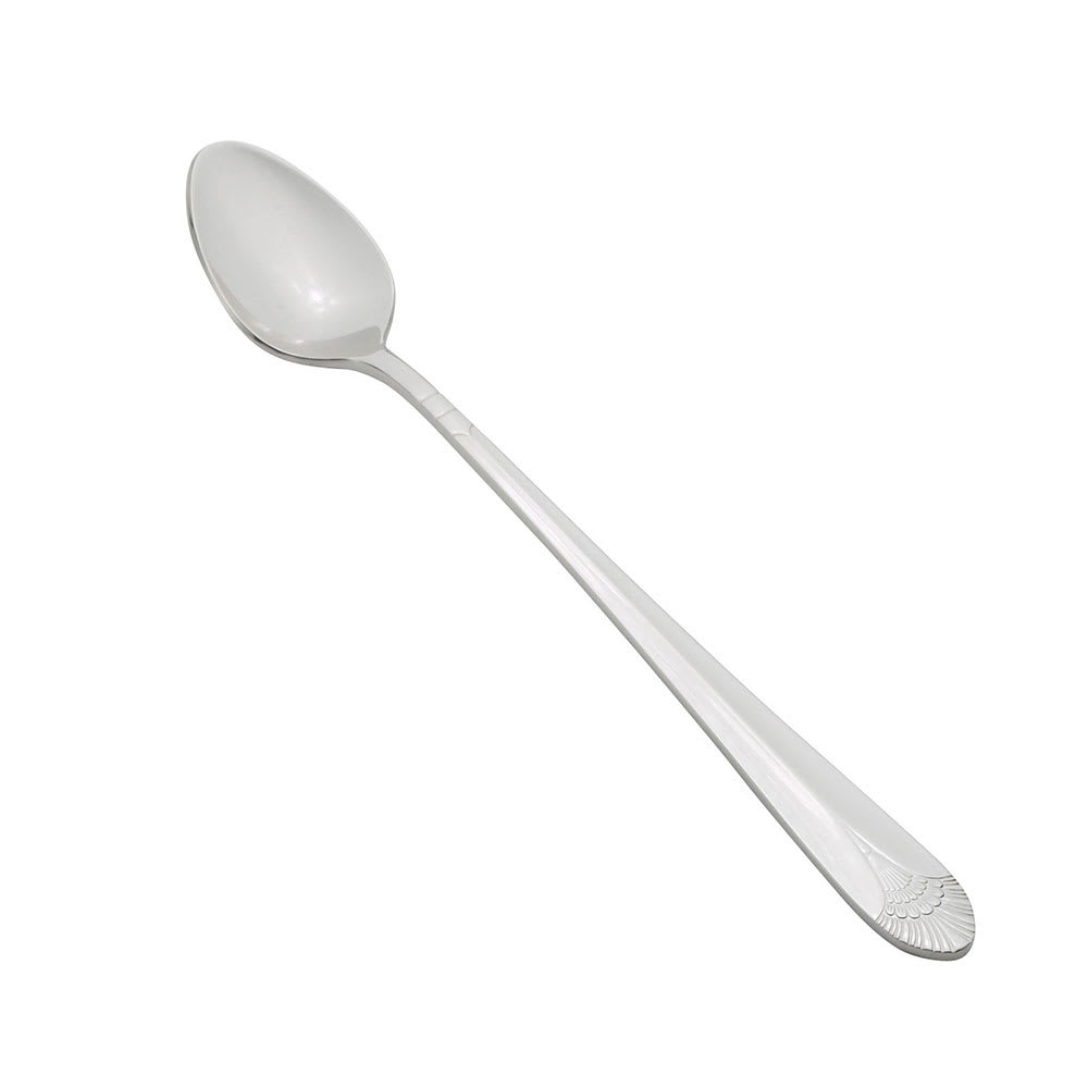 Winco 0031-02 7 13/16" Iced Tea Spoon with 18/8 Stainless Grade, Peacock Pattern