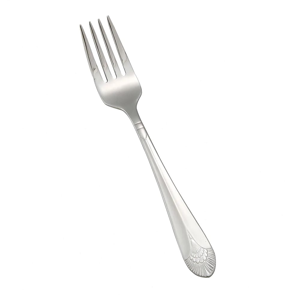 Winco 0031-06 6 3/4" Salad Fork with 18/8 Stainless Grade, Peacock Pattern