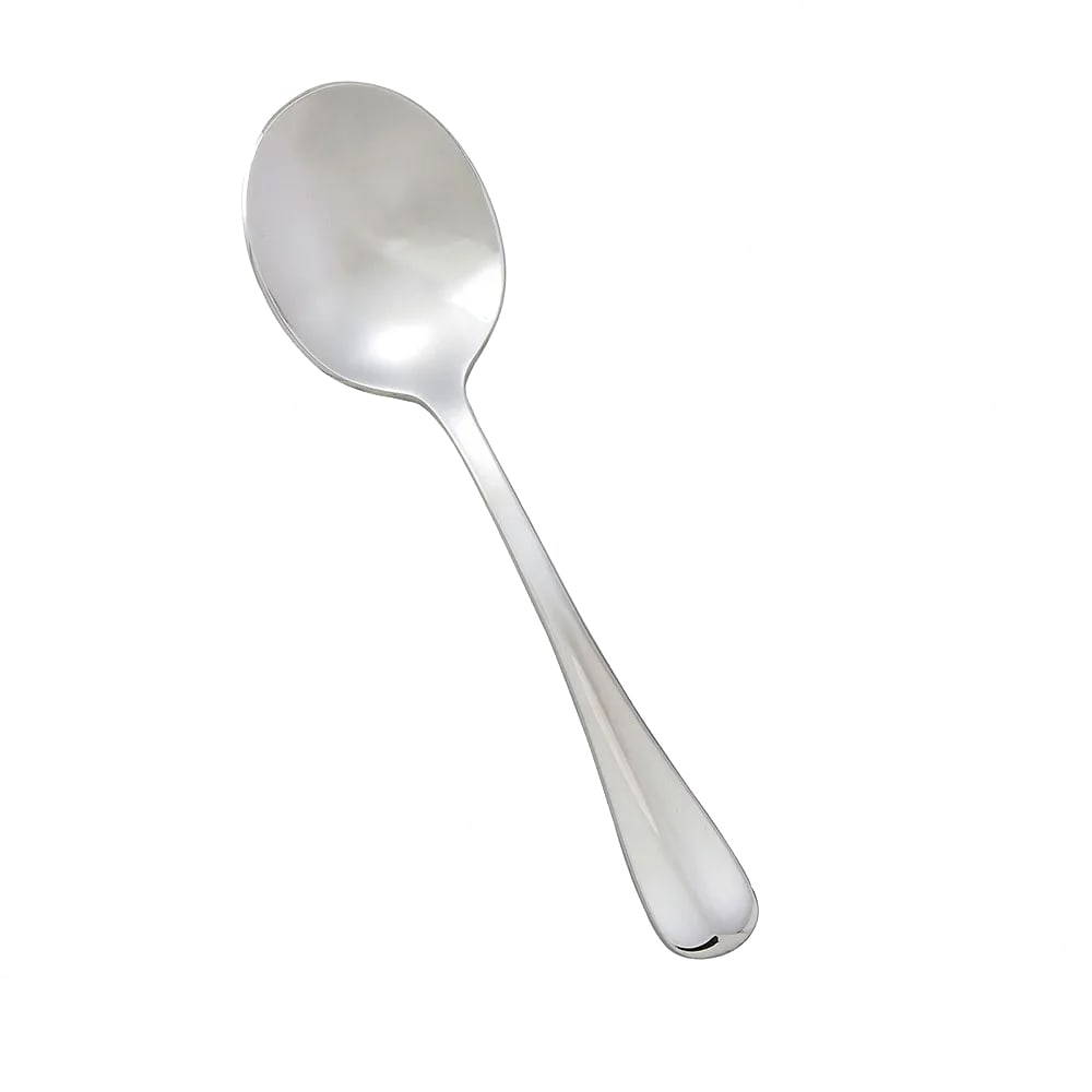 Winco 0034-04 7" Bouillon Spoon with 18/8 Stainless Grade, Stanford Pattern