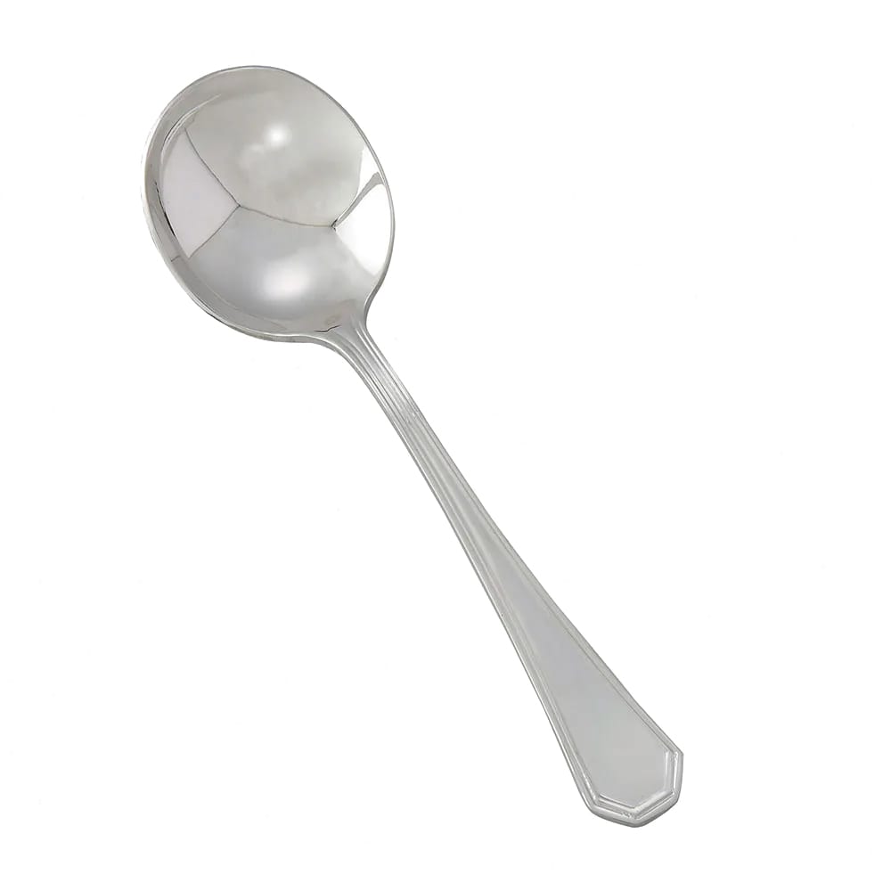 Winco 0035-04 5 7/8" Bouillon Spoon with 18/8 Stainless Grade, Victoria Pattern