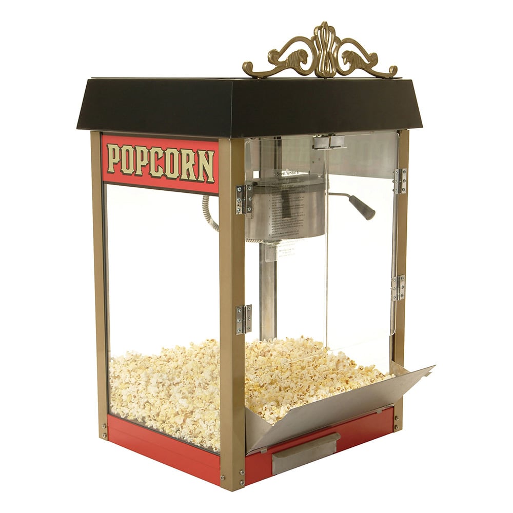 Winco 11080 Countertop Electric Popcorn Machine w/ 8 oz Kettle - Antique Décor, 120v