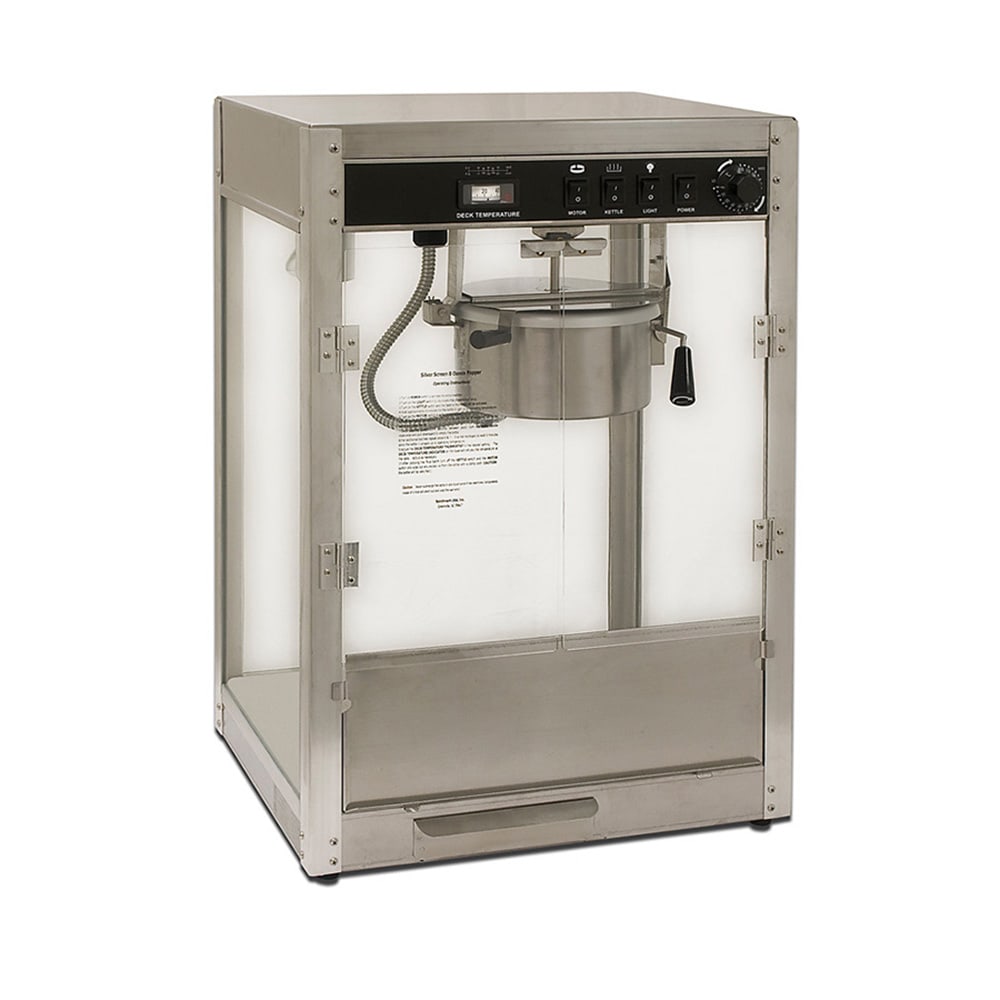 Winco 11087 Countertop Electric Popcorn Machine w/ 8 oz Kettle - Stainless Steel, 120v