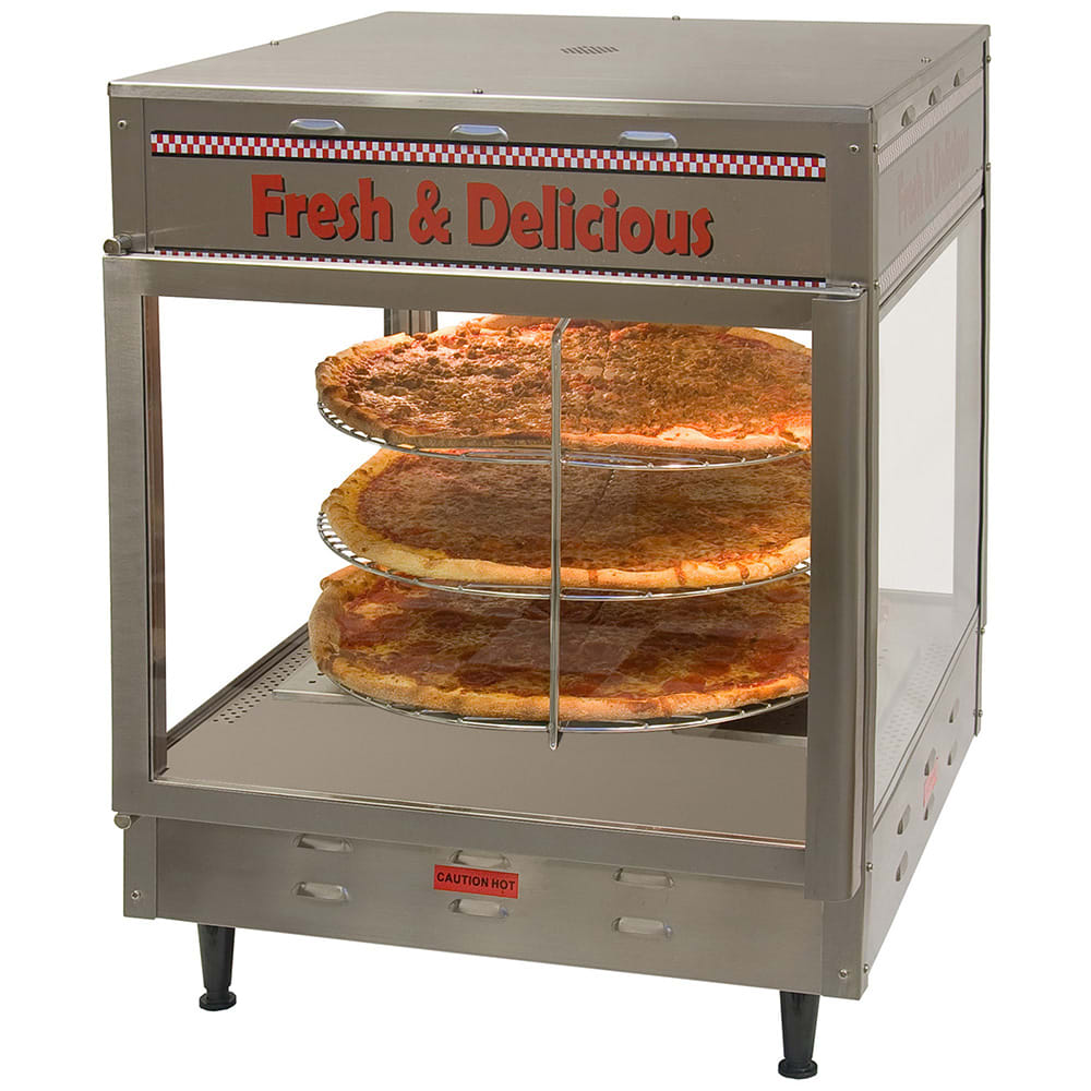 Winco 51018 24"W Pass Thru Heated Pizza/Pretzel Merchandiser, 120v