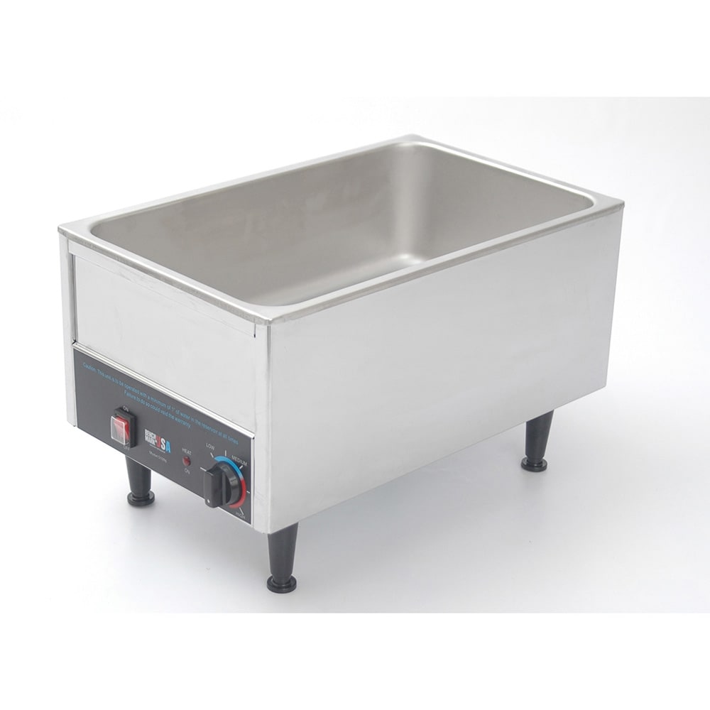 Winco 51096 Countertop Food Warmer - Wet w/ (1) Full Size Pan Well, 120v
