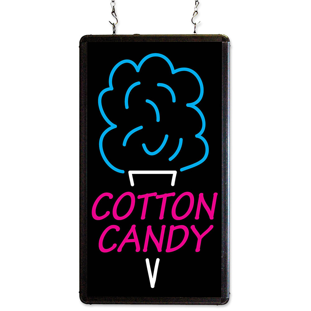 Winco 92005 LED Hanging "Cotton Candy" Sign w/ 3 ft Chains - Aluminum Frame, 120v