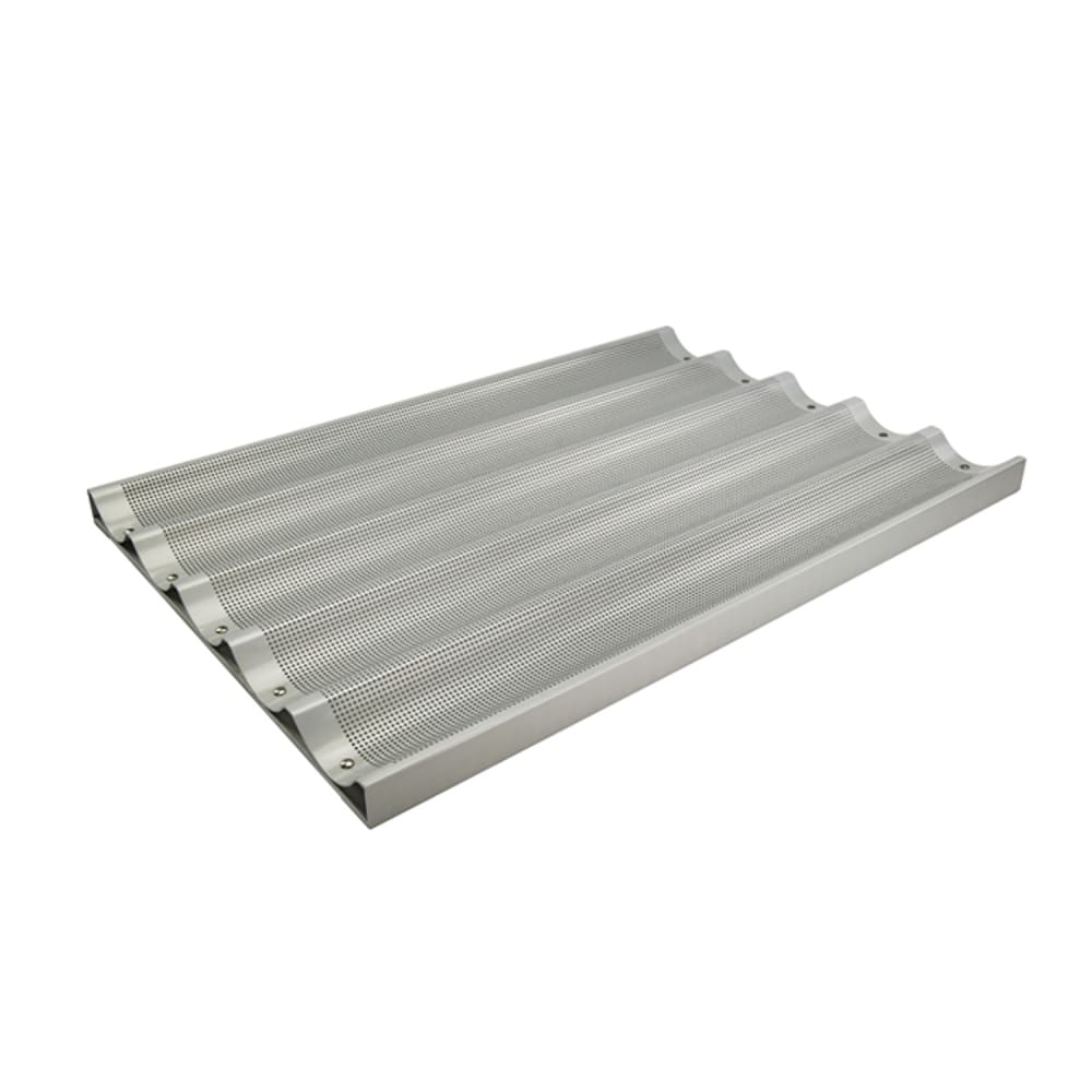 Winco ABP-5L 5 Slot Baguette Pan - 18"L x 26"W, Aluminum