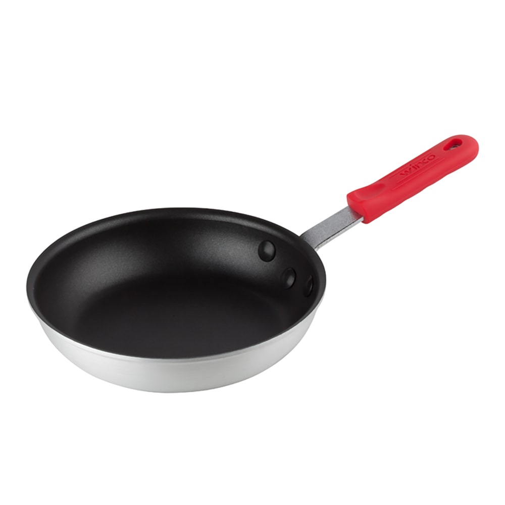 Winco AFP-8NS-H 8" Non Stick Aluminum Frying Pan w/ Solid Silicone Handle