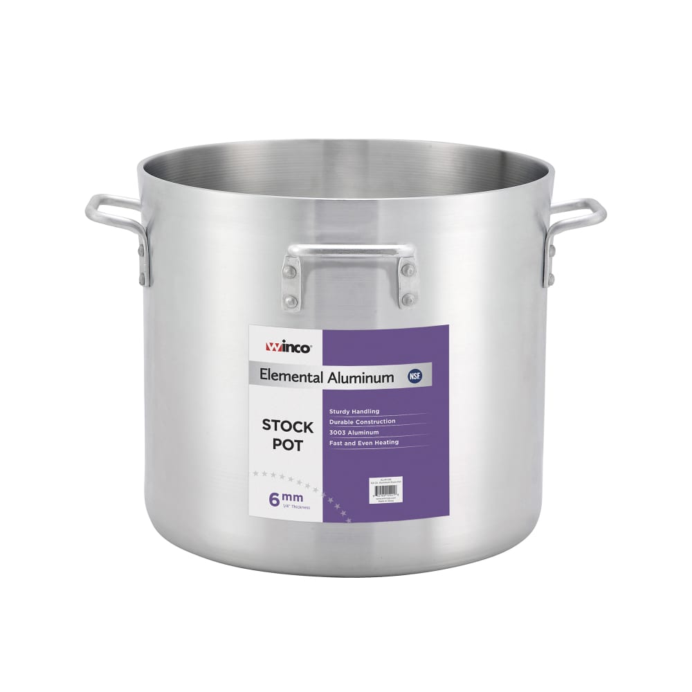 Winco ALHP-140 140 qt Aluminum Stock Pot w/ (4) Handles
