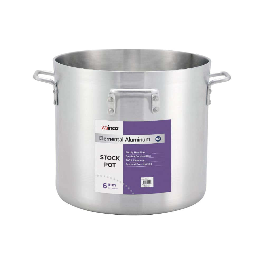 Winco ALHP-160 160 qt Aluminum Stock Pot w/ (4) Handles