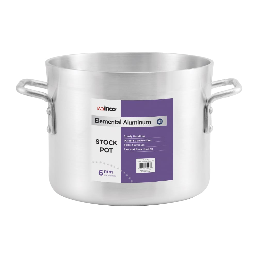 Winco ALHP-20 20 qt Aluminum Stock Pot