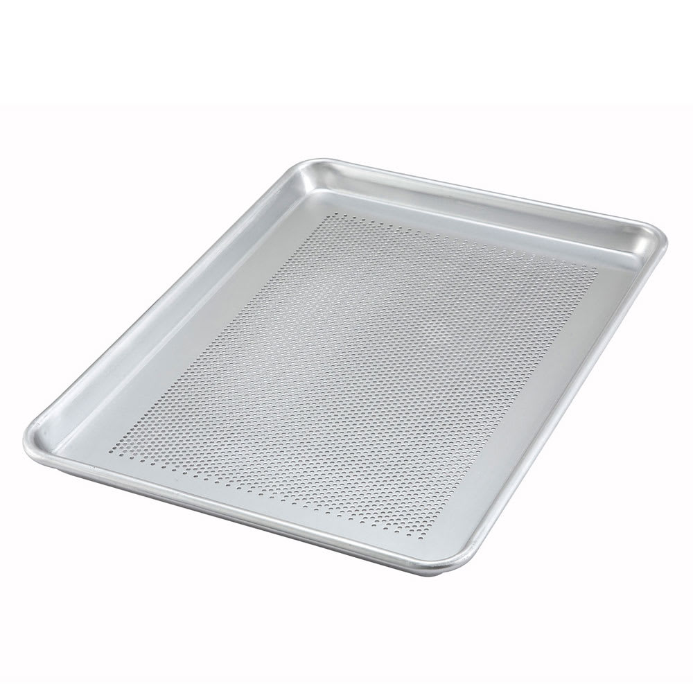 Winco ALXP-1318P 1/2 Half Size Bun / Sheet Pan - 18" x 13", 18 gauge Aluminum, Perforated