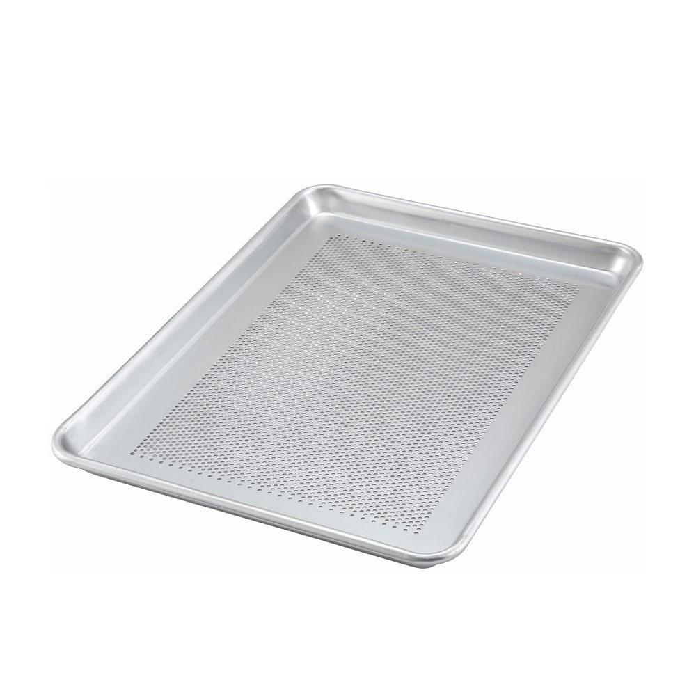 Winco ALXP-2618P 1/1 Full Size Bun / Sheet Pan - 26" x 18", 16 gauge Aluminum, Perforated