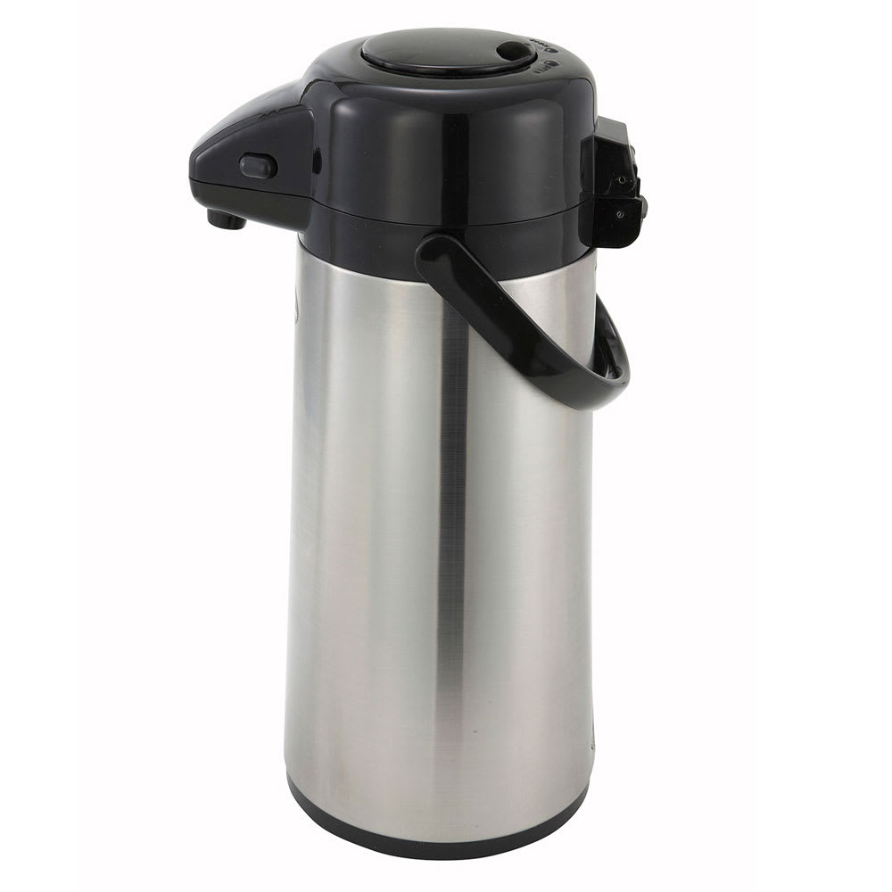 Winco AP-522 2 1/5 Liter Push Button Airpot, Glass Liner