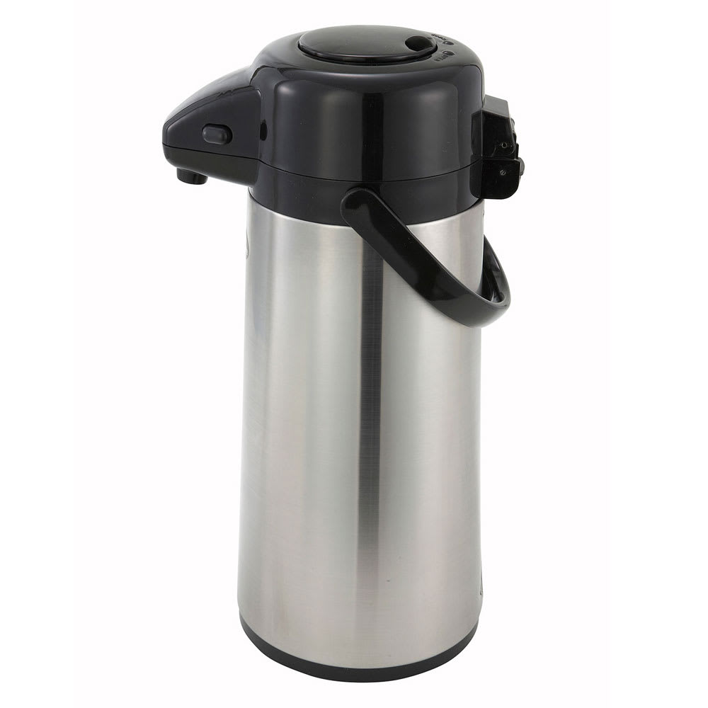 Winco AP-535 3 Liter Push Button Airpot, Glass Liner