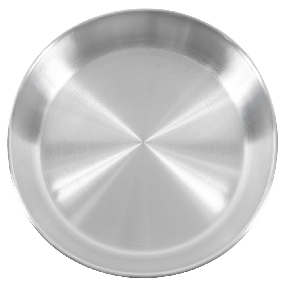Winco ASFT-12 12" Round Seafood Tray - Brushed Aluminum