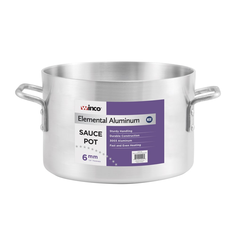 Winco ASHP-14 14 qt Aluminum Sauce Pot