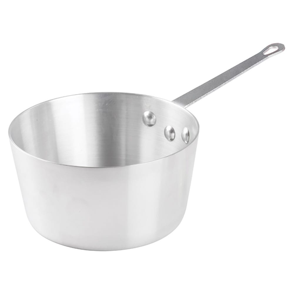Winco ASP-4 4 1/4 qt Aluminum Saucepan w/ Solid Metal Handle