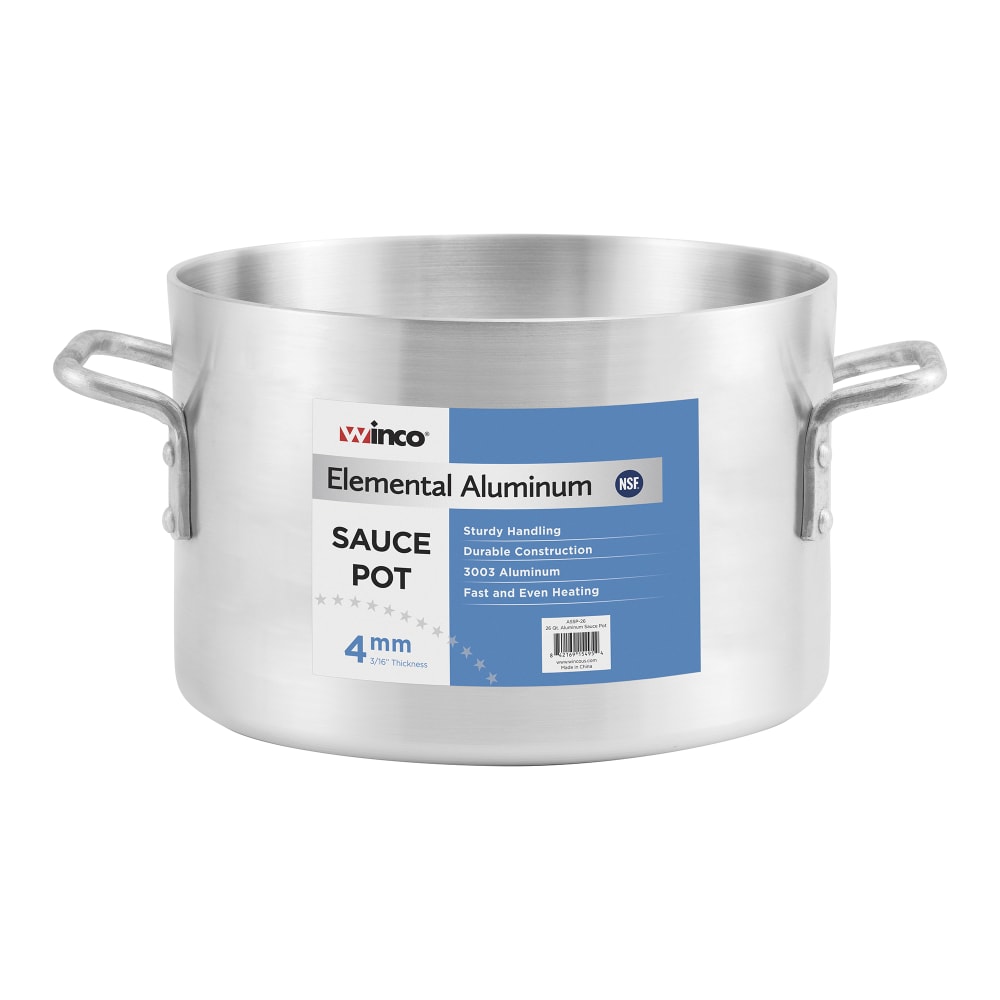 Winco ASSP-34 34 qt Aluminum Sauce Pot