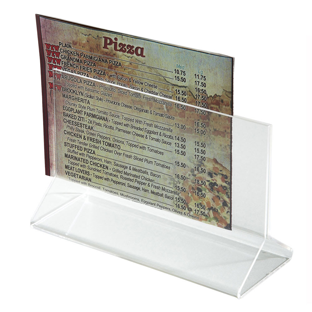 Winco ATCH-53 Tabletop Menu Card Holder - 5 1/2" x 3 1/2", Acrylic