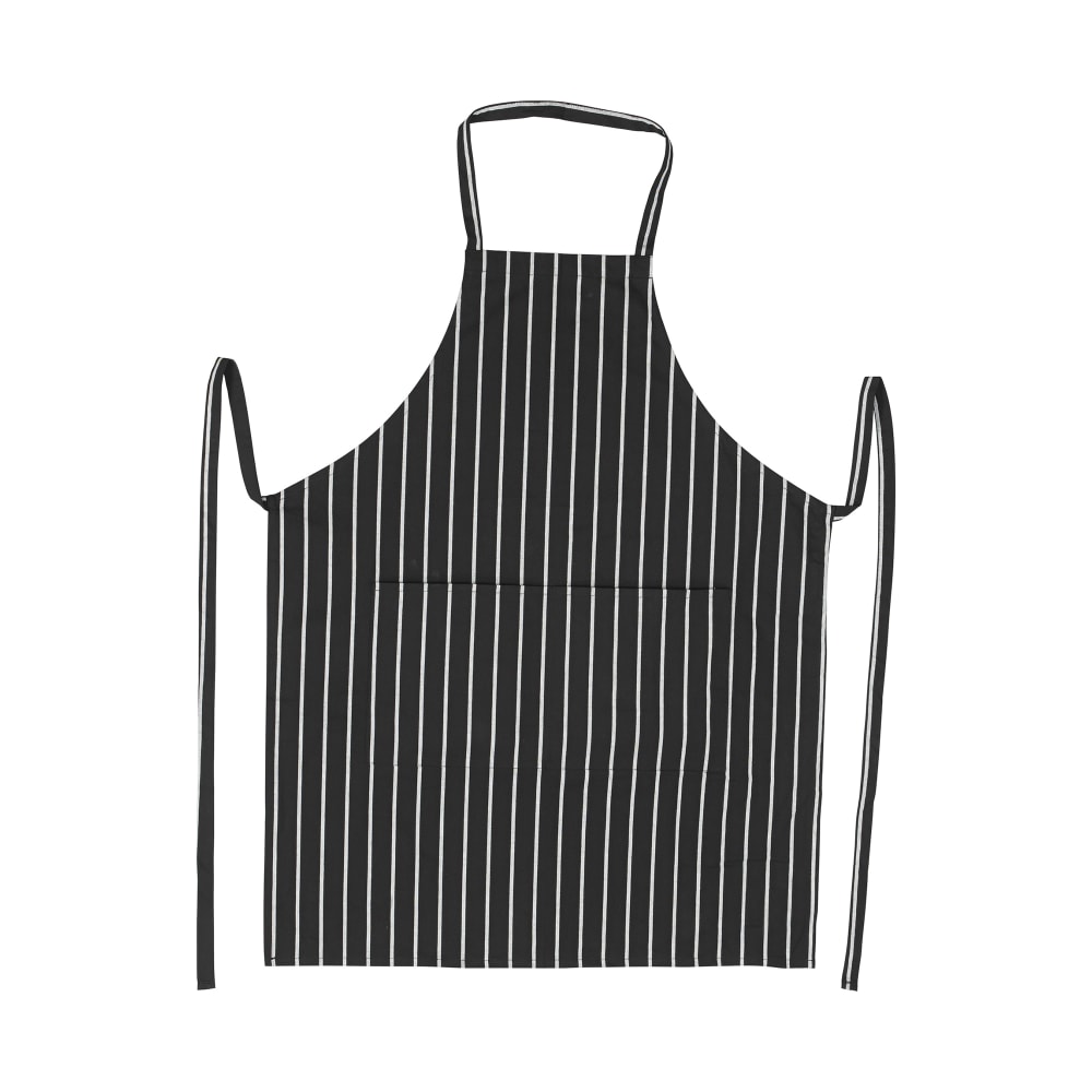 Winco BA-3427CS Full Length Bib Apron w/ (2) Pockets - 34" x 27", Poly/Cotton, Chalkstripe