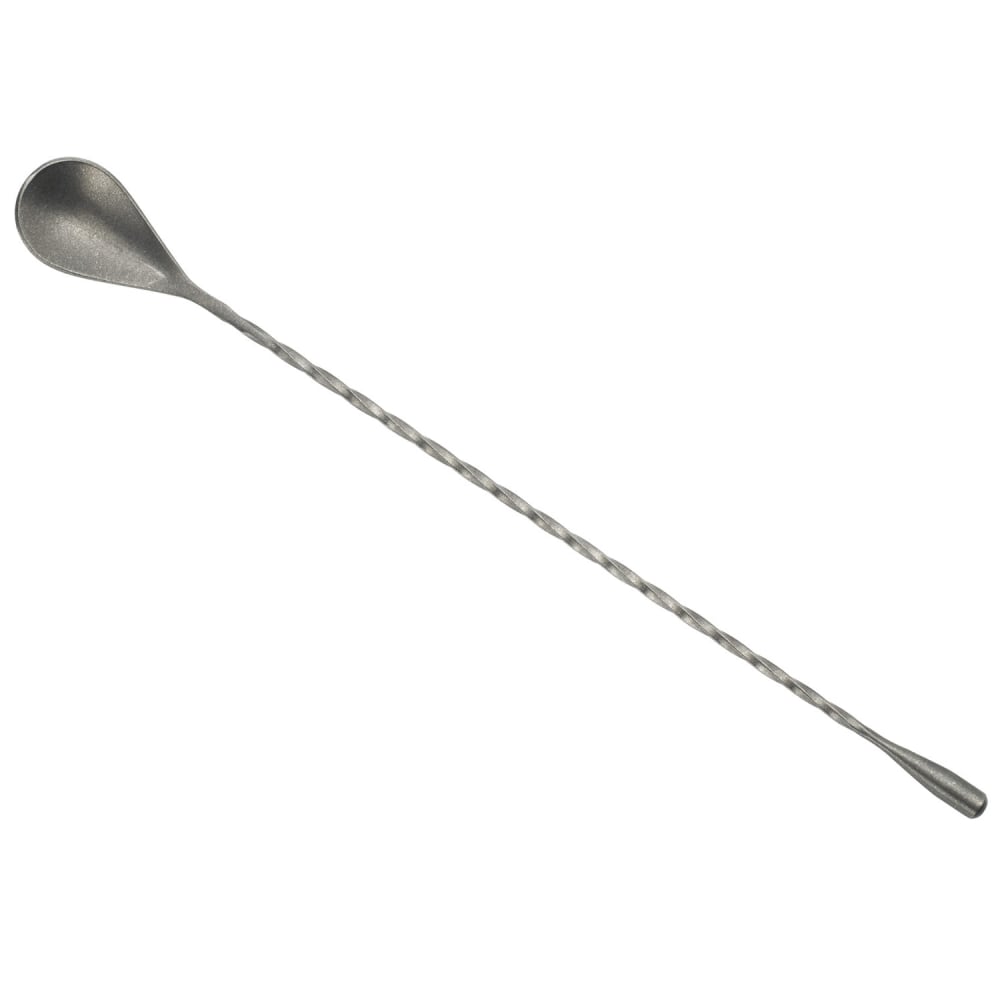 Winco BABS-12CS 12" Bar Spoon w/ Teardrop End, Crafted Steel Finish
