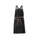 Winco BADN-3126 Full Length Bib Apron w/ (3) Pockets - 31 3/4" x 26 3/4", Poly/Cotton, Dark Wash Denim thumbnail 2