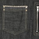 Winco BADN-3430 Full Length Bib Apron w/ (4) Pockets - 34 1/2" x 30 1/4", Poly/Cotton, Dark Wash Denim thumbnail 4