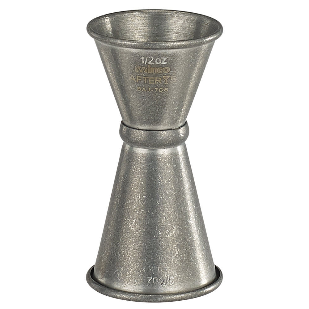 Winco BAJ-7CS Double Jigger - 1/2 & 3/4 oz, Stainless Steel, Crafted Steel Finish