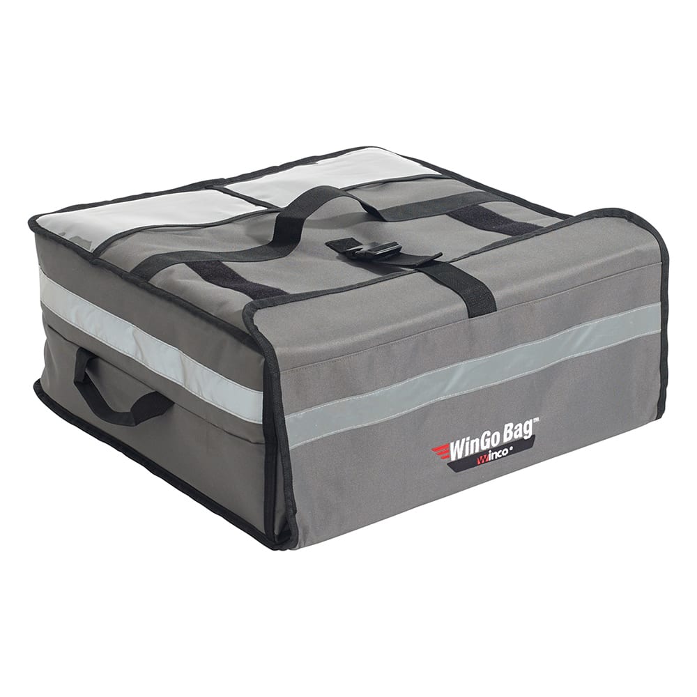 Winco BGPZ-1909 WinGo Bag™ Pizza Delivery Bag - 19" x 19" x 9"H, Polyester, Gray